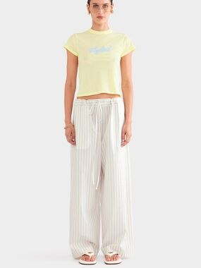 NWT Venroy Stripe Cotton Paperbag Pant